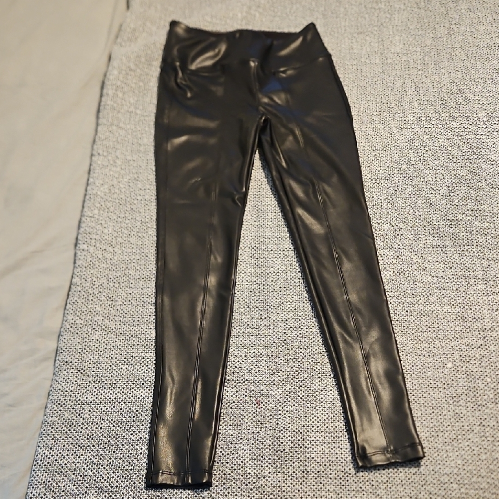 SO Black Faux Leather Leggings